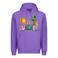 Purple hello summer with sun Premium Hoodie - texasbilliewilder