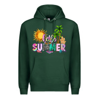 Sports Green hello summer with sun Premium Hoodie - texasbilliewilder