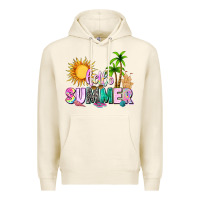 Tofu hello summer with sun Premium Hoodie - texasbilliewilder