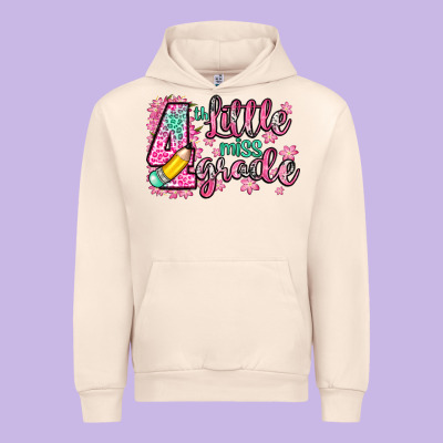 Little Miss 4th Grade Urban Hoodie Designed By Zillion Design Studio