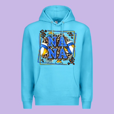 Volleyball Nana With Leopard Premium Hoodie Designed By Zillion Design Studio