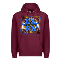 Burgundy volleyball nana with leopard Premium Hoodie - Zillion Design Studio