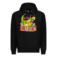 Black hello summer rex Premium Hoodie - texasbilliewilder