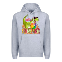 Heather Grey hello summer rex Premium Hoodie - texasbilliewilder