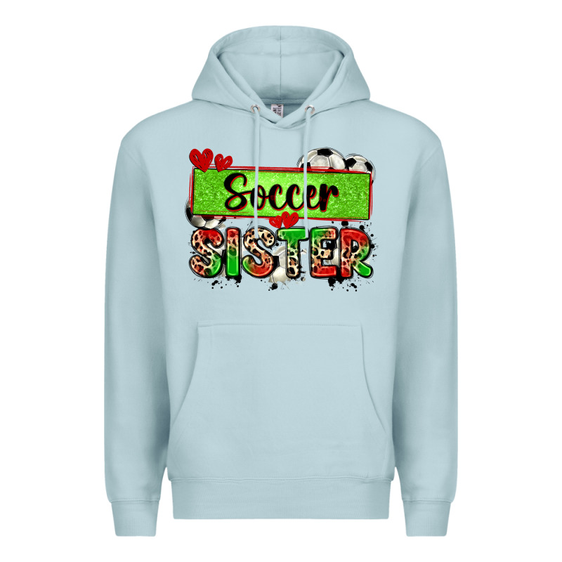 Soccer Sister With Leopard Premium Hoodie by Zillion Design Studio | Teevron
