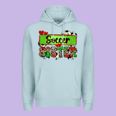 Soccer Sister With Leopard Premium Hoodie Designed By Zillion Design Studio