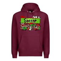 Burgundy soccer sister with leopard Premium Hoodie - Zillion Design Studio