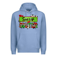 Colony Blue soccer sister with leopard Premium Hoodie - Zillion Design Studio
