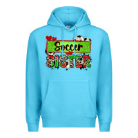 Ocean Blue soccer sister with leopard Premium Hoodie - Zillion Design Studio