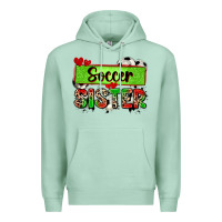 Seafoam soccer sister with leopard Premium Hoodie - Zillion Design Studio