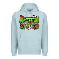 Blue Mist soccer sister with leopard Premium Hoodie - Zillion Design Studio