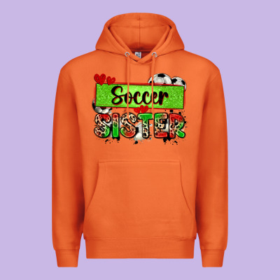 Soccer Sister With Leopard Premium Hoodie Designed By Zillion Design Studio