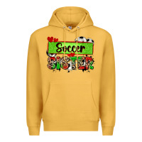 Mustard soccer sister with leopard Premium Hoodie - Zillion Design Studio