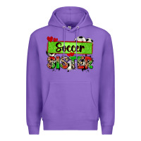 Purple soccer sister with leopard Premium Hoodie - Zillion Design Studio