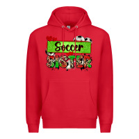 Red soccer sister with leopard Premium Hoodie - Zillion Design Studio
