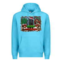Ocean Blue merry christmas black angus cattle and farm Premium Hoodie - RanaPortraitStore