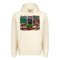 Sandshell merry christmas black angus cattle and farm Premium Hoodie - RanaPortraitStore