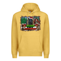 Antique Gold merry christmas black angus cattle and farm Premium Hoodie - RanaPortraitStore