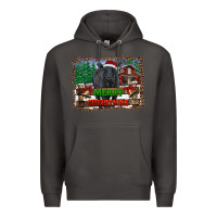 Smoke merry christmas black angus cattle and farm Premium Hoodie - RanaPortraitStore