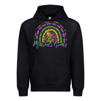 Black mardi gras rainbow and fleur de lis Urban Hoodie - RanaPortraitStore