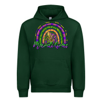 Forest Green mardi gras rainbow and fleur de lis Urban Hoodie - RanaPortraitStore