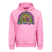 Fuchsia Pink mardi gras rainbow and fleur de lis Urban Hoodie - RanaPortraitStore