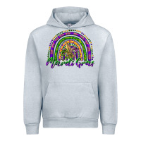 Heather Grey mardi gras rainbow and fleur de lis Urban Hoodie - RanaPortraitStore