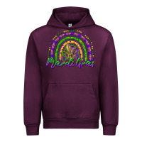 Mauve Wine mardi gras rainbow and fleur de lis Urban Hoodie - RanaPortraitStore