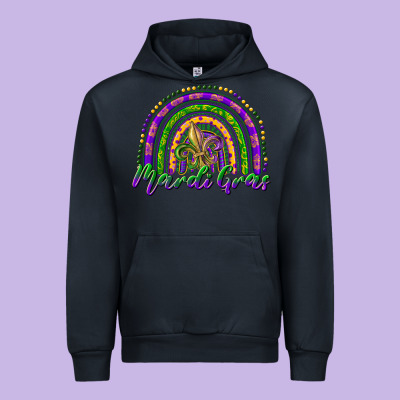 Mardi Gras Rainbow And Fleur De Lis Urban Hoodie Designed By Ranaportraitstore