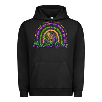 Pigment Black mardi gras rainbow and fleur de lis Urban Hoodie - RanaPortraitStore