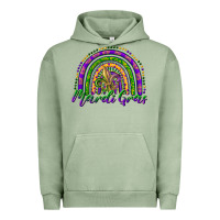 Pigment Oil Green mardi gras rainbow and fleur de lis Urban Hoodie - RanaPortraitStore