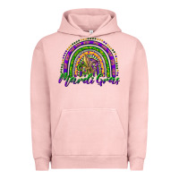 Pigment Salmon mardi gras rainbow and fleur de lis Urban Hoodie - RanaPortraitStore
