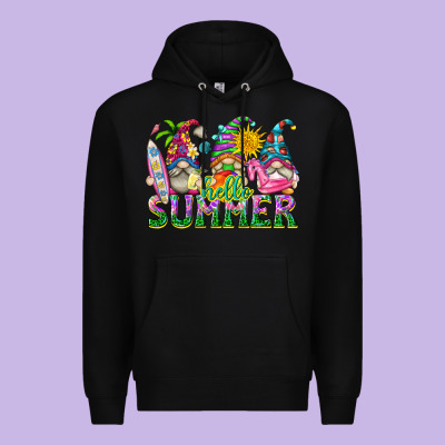 Hello Summer Gnome Premium Hoodie Designed By Texasbilliewilder