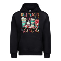 Black half teacher half coffee Urban Hoodie - texasbilliewilder