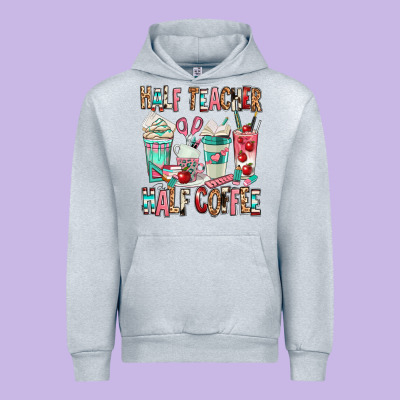 Half Teacher Half Coffee Urban Hoodie Designed By Texasbilliewilder