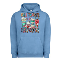 Pigment Pebble Blue half teacher half coffee Urban Hoodie - texasbilliewilder