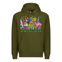 Army Green hello summer gnome Premium Hoodie - texasbilliewilder