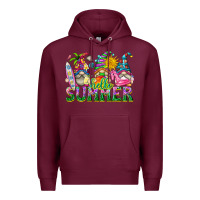 Burgundy hello summer gnome Premium Hoodie - texasbilliewilder