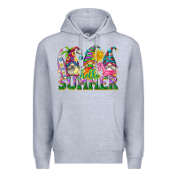 Heather Grey hello summer gnome Premium Hoodie - texasbilliewilder