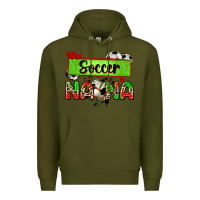 Army Green soccer nana with leopard Premium Hoodie - Zillion Design Studio