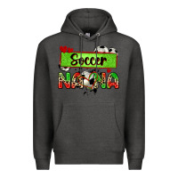 Charcoal Heather soccer nana with leopard Premium Hoodie - Zillion Design Studio