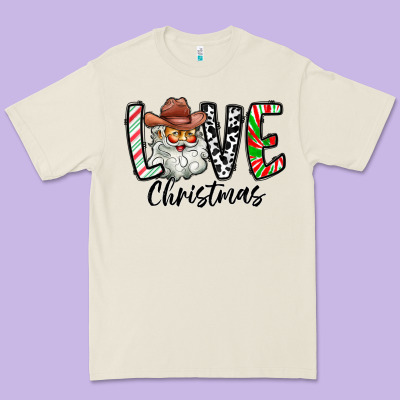 Love Christmas Santa Premium Tee Designed By Cowhidedigitalart