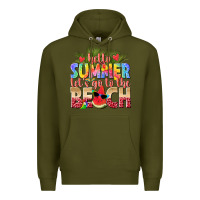 Army Green hello summer lets go to the beach Premium Hoodie - texasbilliewilder