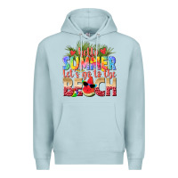 Blue Mist hello summer lets go to the beach Premium Hoodie - texasbilliewilder