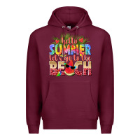 Burgundy hello summer lets go to the beach Premium Hoodie - texasbilliewilder