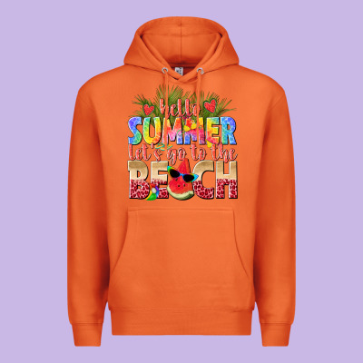 Hello Summer Lets Go To The Beach Premium Hoodie Designed By Texasbilliewilder