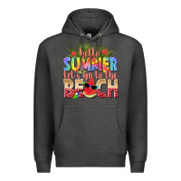 Charcoal Heather hello summer lets go to the beach Premium Hoodie - texasbilliewilder