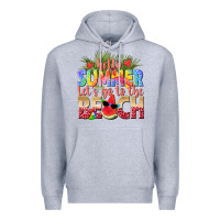 Heather Grey hello summer lets go to the beach Premium Hoodie - texasbilliewilder