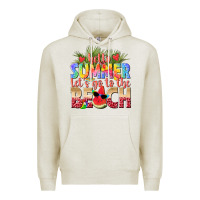 Oatmeal Heather hello summer lets go to the beach Premium Hoodie - texasbilliewilder