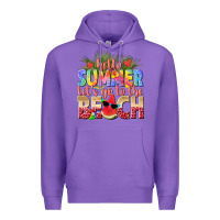 Purple hello summer lets go to the beach Premium Hoodie - texasbilliewilder